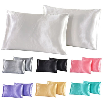 1Pc Queen Satin Silk Pillowcase Smoothy Pillow